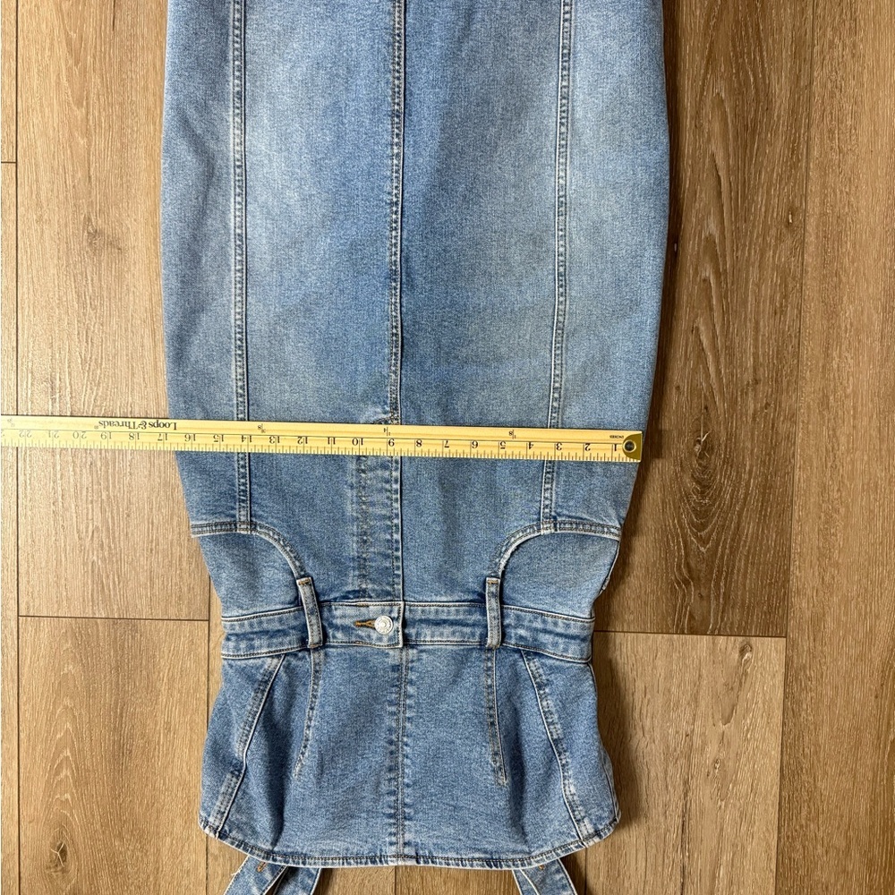 7 For All Mankind Denim Blue Midi Dress - Picture 12 of 12